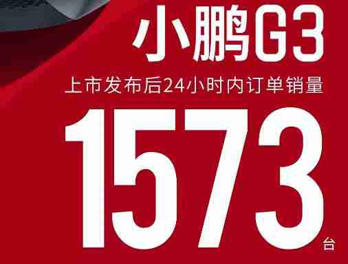 上市24小时内小鹏汽车g3销量了1573辆